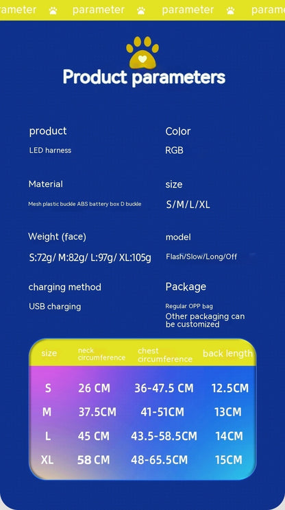 USB Rechargeable LED Safety Harness