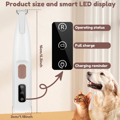 Pets Dog Paw Trimmer With LED Light Fully Waterproof