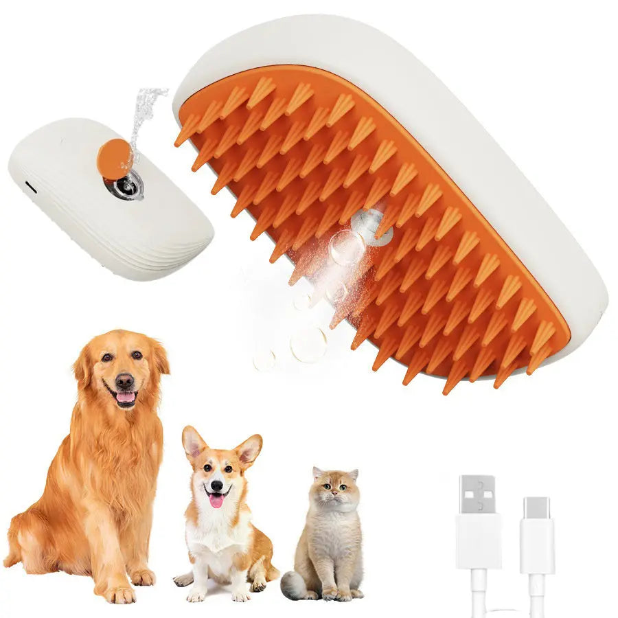 USB Rechargeable Pet Steam Brush & Massage Comb Samsaa