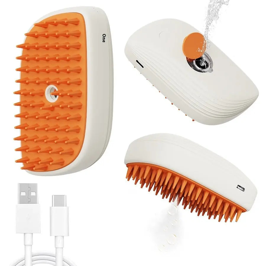 USB Rechargeable Pet Steam Brush & Massage Comb Samsaa