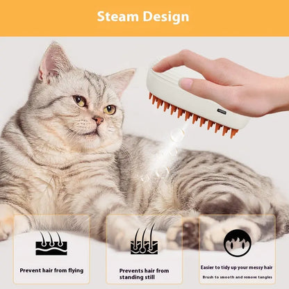 USB Rechargeable Pet Steam Brush & Massage Comb Samsaa